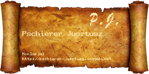 Pschierer Jusztusz névjegykártya